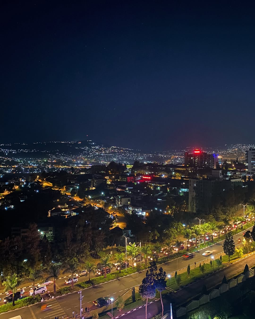Kigali city skyline at night
